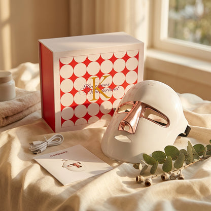 LED light therapy mask with gift packaging